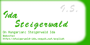 ida steigerwald business card